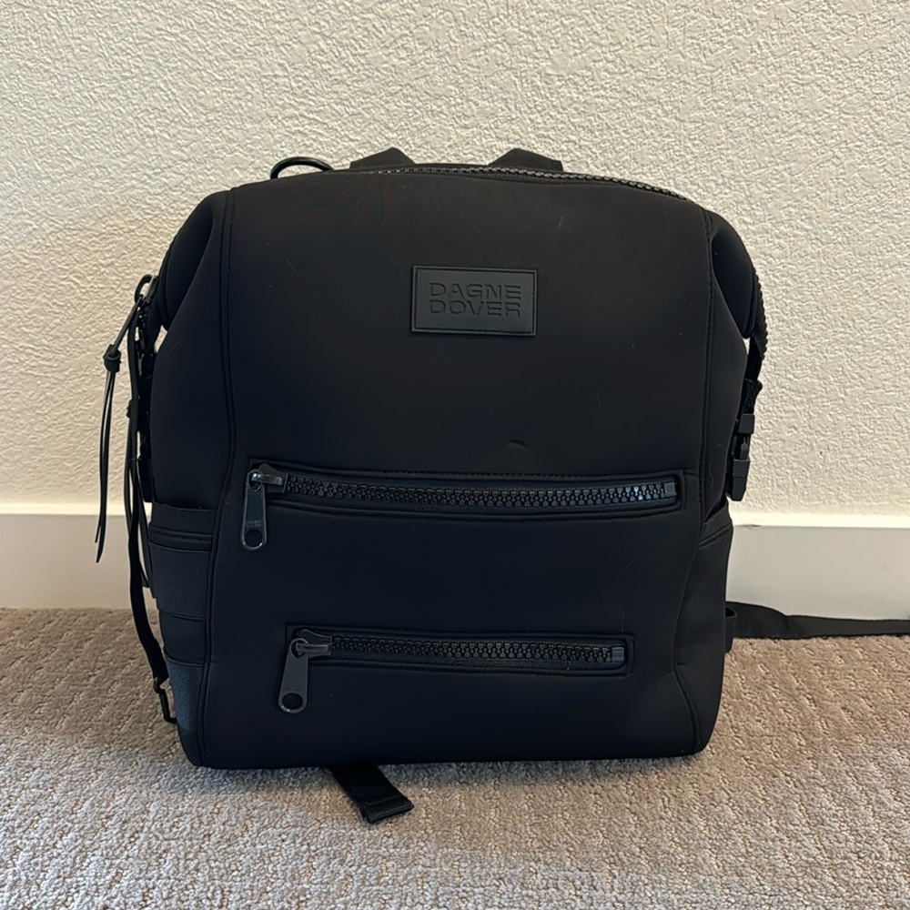 Dagne Dover Black Neoprene Baby Bag Backpack